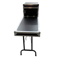 Mobile 3-Door Non-Shockproof Audio Rack Case w Mixer Stand 16U Rolling Cabinet