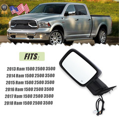 Left Driver Side Mirror Compatible with 2013-2018 Ram 1500 2500 3500 with Power