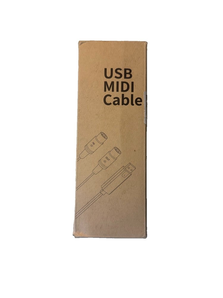 USB-A to MIDI Interface Cable for Keyboard Synth Drum Music Recording PC/Mac
