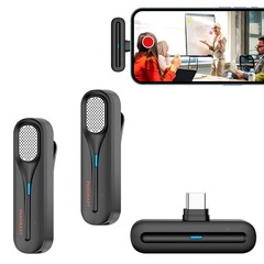 Wireless Lavalier Microphone for USB Type-C Smartphones, 2 Pcs Professional M…
