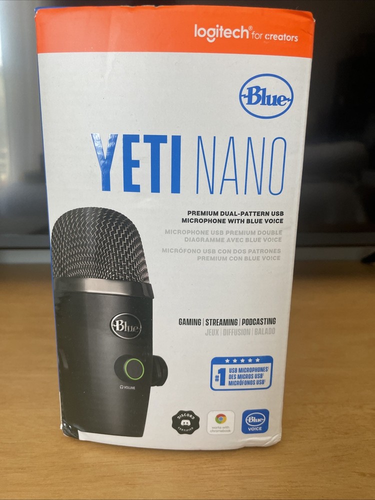 Logitech Blue Yeti Nano Premium Dual Pattern USB Microphone With Blue Voice