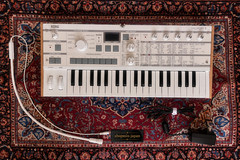 KORG microKORG S 37-Key Synthesizer Vocoder White Tested w/ Mic AC from japan