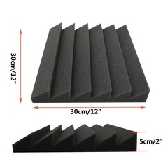 Heavyoff 12 Pack Acoustic Foam Panels Studio 12 PACK 12″x12″x2″, Black