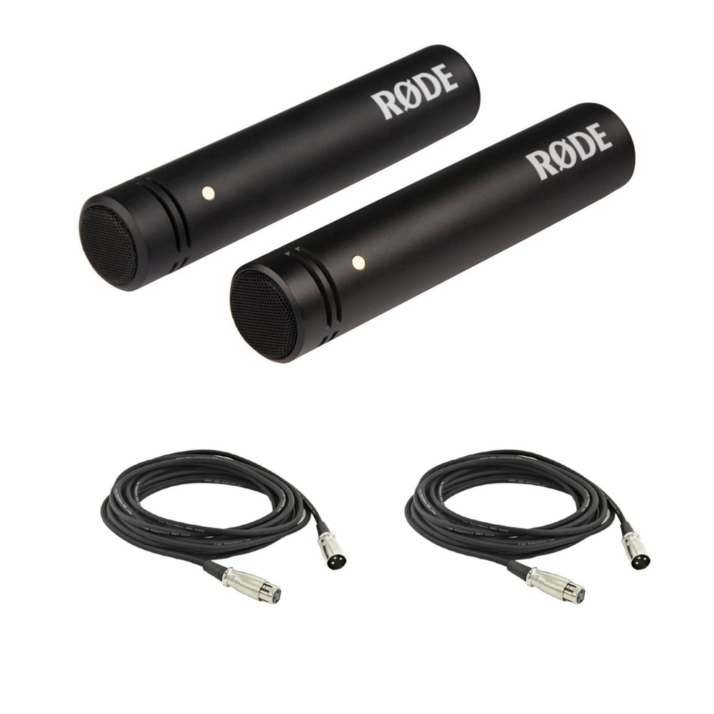 Rode M5 Small-diaphragm Condenser Microphone – Matched Pair with 2 20 foot XLR C