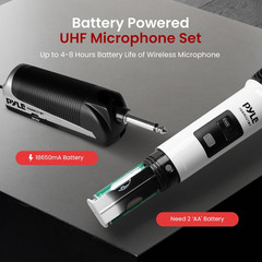 4-Channel Wireless Microphone System with 4 Handheld Mics – Portable UHF Set