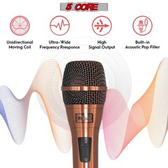 5Core Microphone Pro Neodymium Dynamic Mic XLR Audio Cardiod Karaoke w/ Mic Clip