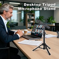 KT3 Tabletop Mic Stand Adjustable Desktop Microphone Holder With Adapter New