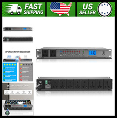 Rack Mount Power Conditioner 20A Sequencer 10 Outlets Surge Protector