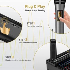 2 PK Wireless Microphone Kit Handheld Karaoke Mic With USB For Home Party Speech