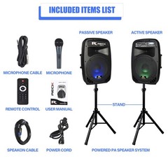 Proreck Dance 12 Powered PA Speaker System Portable 12-Inch 1000 Watts