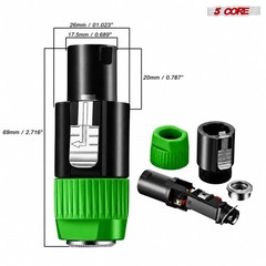 5 Core Speakon 1/4″ Female – Male Connectors Pair 4 Pole SpeakON Connector