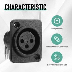 10pcs Black XLR 3pin Female Jack Panel Mount Chassis PCB Socket Connector A1I2