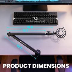CAHAYA Mic Stand Boom Arm – Low 3 inches x 10 x 16.5 inches, Black