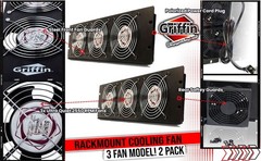 GRIFFIN 2x Rack Mount Fan Cool System Panels | Audio Equipment Gear Network IT