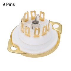 4 Pcs 9pins Tube Socket Ceramic Vacuum Tube Protect Tube Pin Socket White