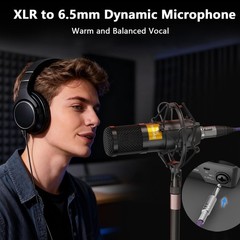 Podcast Equipment Bundle for 2, Audio Mixer with 8GB Memory Card and Dynamic …