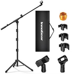 Adjustable Tripod Mic Stand with Carry Bag 2 Mic Clips & Adapter