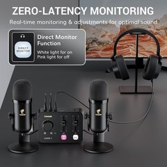 Microphone Equipment Bundle with Audio Interface, Immersive 3D Stereo Audio