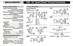 5pc Bourns 3296 3296W 3/8″ Square Trimming Potentiometer 25-turns R= 100Ω ~ 1MΩ