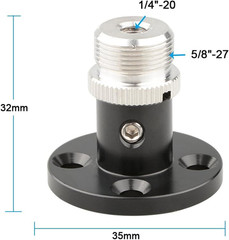 Microphone Table Mount 5/8″-27 Threaded Flange Base Aluminum Brass Screw On