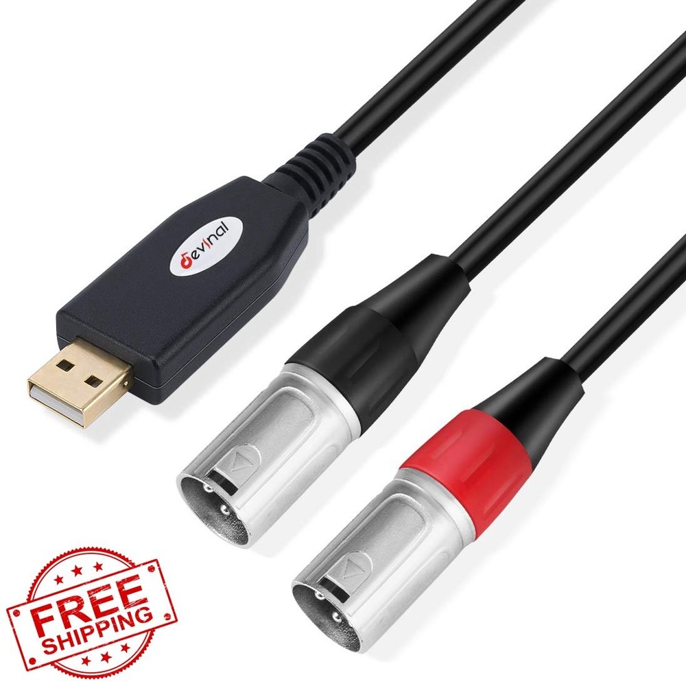 Devinal USB to XLR Audio Cable 10Ft