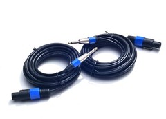 2pack 20 ft Speakon to 1/4″ Male Speaker Cables, Professional Audio Amplifier