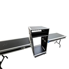 Three-door aviation case w/ mixer stand none shockproof Movable Rack for Studio