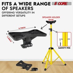 5 Core Speaker Stand Min Height- 40 Inches Max 72 Inches, Yellow