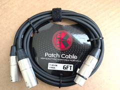 1-PACK Kirlin 6FT Splitter Y-Cable 3-Pin XLR Female to Dual XLR Male Y-303-BK