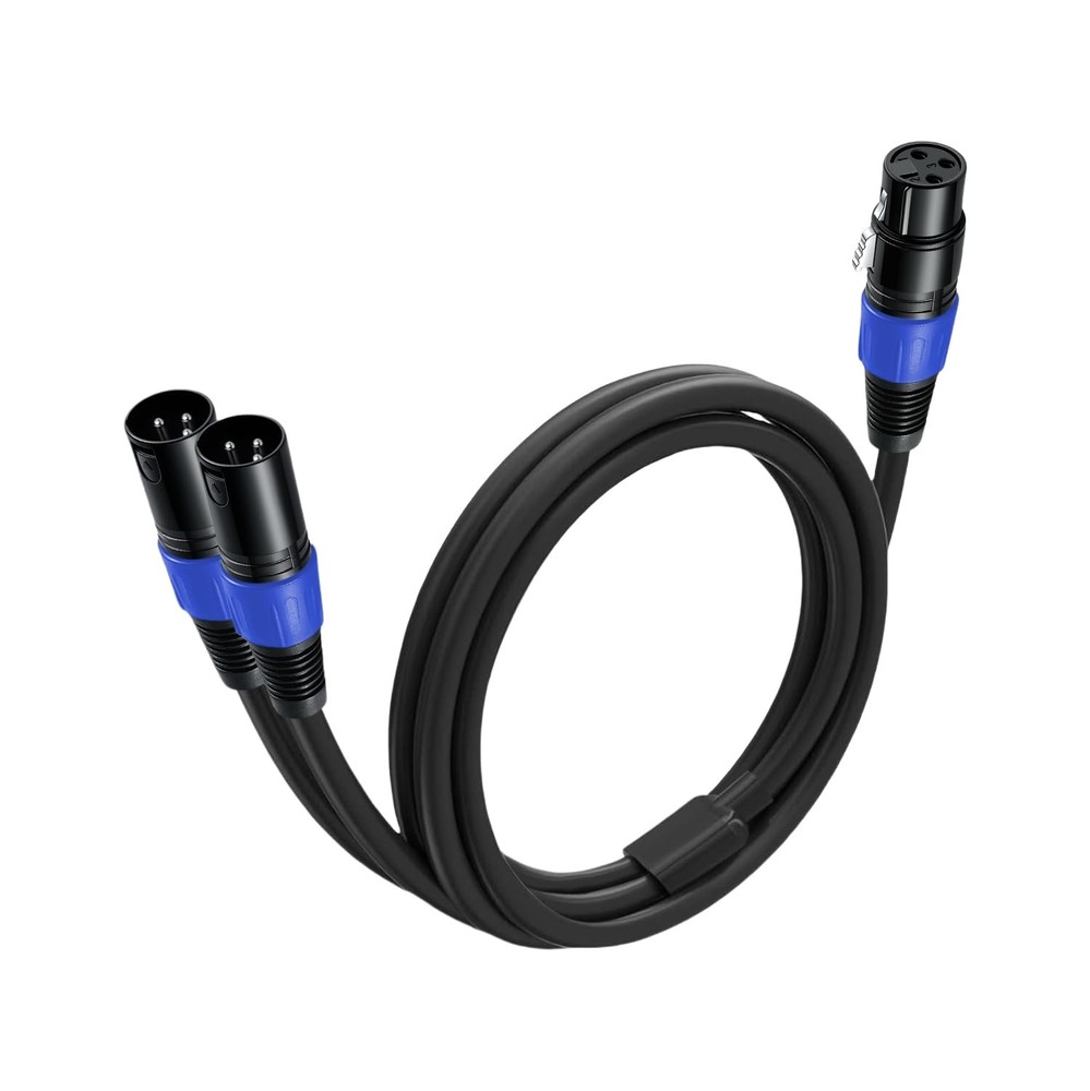 1 Pack XLR Splitter Cable 1.6 FT, 1 Female to 2 Male Patch Y Cable, Balanced …