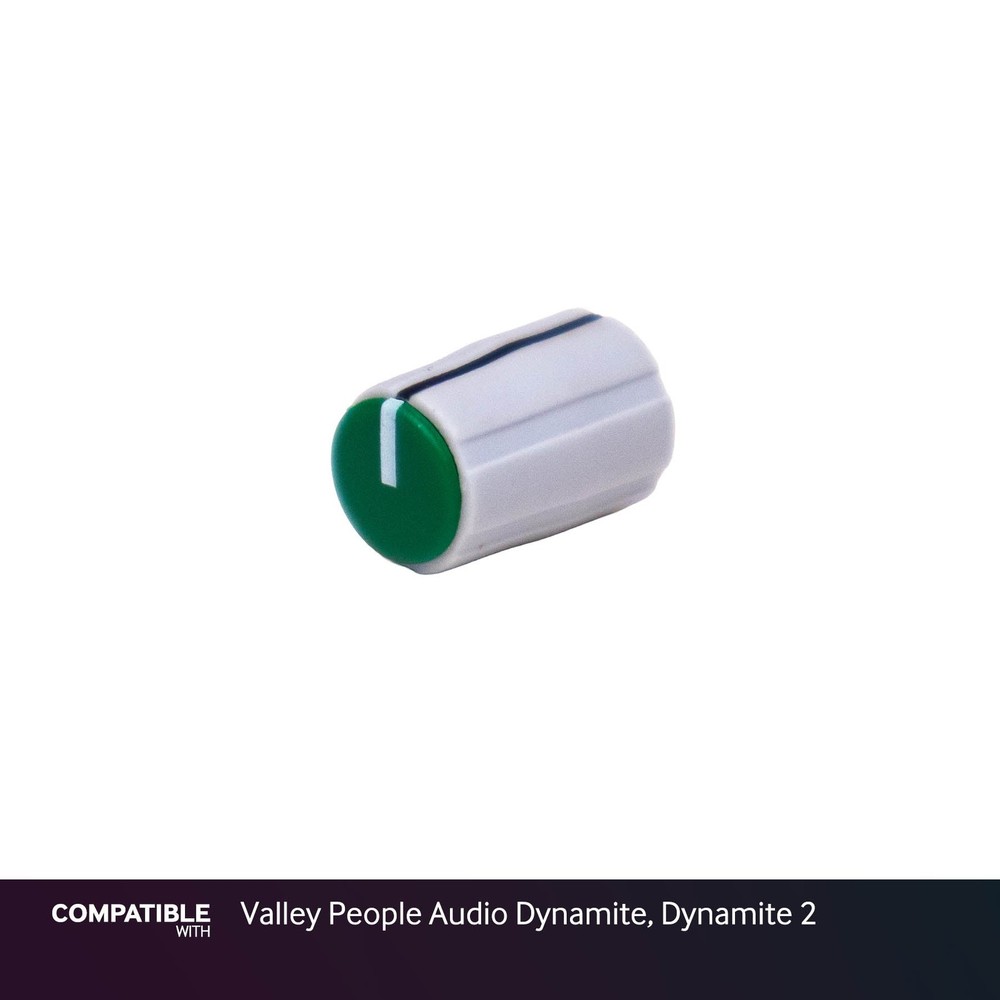 Collet Knob with Green Cap for Valley People Audio Dynamite, Dynamite 2