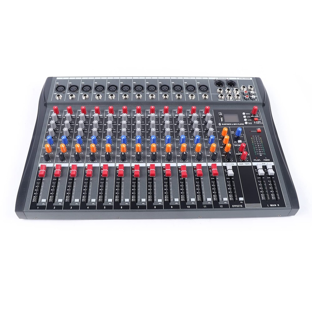 12 Channels USB Bluetooth Live Studio Audio Mixer KTV Sound Board Mixing Console