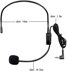 Set of 2 Headset Microphone, Flexible Wired Boom for Voice Amplifier,Teachers