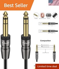 6 Feet Gold Plated TRS Instrument Cable – Tangle-Free Male to Male Connection
