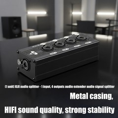 Professional 1 In 4Out XLR /6.35mm Music Splitter For Studio Live Performances