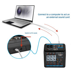 4 Chanel Mini Audio Mixer Bluetooth NEWB Sound Mixing Console Amplifier Studio