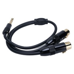 Dual XLR Female To 1/4 Inch 6.35mm Male Stereo Y Splitter Cable 1.6FT PVC D WPMU