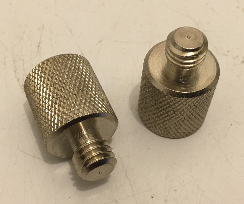 Qty. 2 Microphone Stand Adapter- 3/8″ Male to 5/8″ Female mic NOS