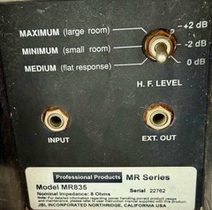 JBL MR835 Pro Speakers (pair) – please read description