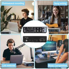 USB Audio Interface, 24-Bit/192kHz Plug & Play Recording Sound Card | 24-Bit/…