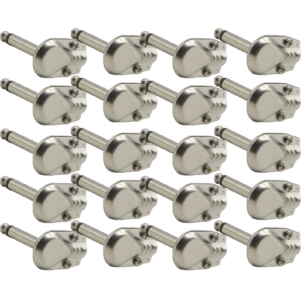 20x Lot Pancake 1/4″ Inch 6.3mm Right Angle 90 Degree Audio Mono Male Jack Plugs