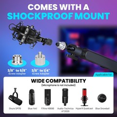 CAHAYA Mic Stand Boom Arm – Low 3 inches x 10 x 16.5 inches, Black