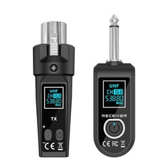 UHF Wireless Microphone Converter XLR Transmitter Receiver for Mic Mixer Guitar