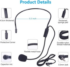 2Pcs Microphone Headset Mic, Flexible Wired Boom for Voice Amplifier, 3.5mm C…
