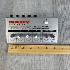 Nady MM-14FX Mini Audio Mixer Built-In Effects w/ 9V Adapter Powers On Tested