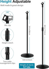 Innogear Mic Stand, Microphone Stand Floor Detachable Boom Mic Arm Stands with W