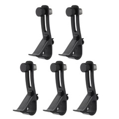 5Pcs Black Drum Mic Clip Set Durable Plastic Metal Mic Holder for Guitar