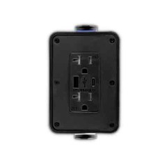 Elite Core 20 Amp Rubber Box PowerCon Pass Thur w/4 Edison Female USB-C & USB-A