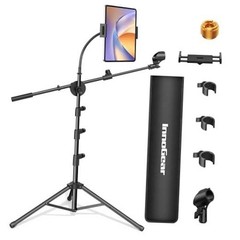 Mic Stand, 6 in Microphone Stand Floor with Tablet Phone Holder Height 1