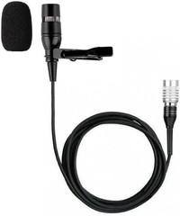 Black Lavalier Microphone For Audio Technica Wireless System With Hirose 4 Pin